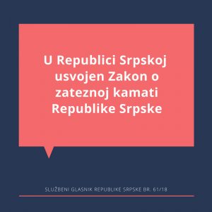 Zakon o zateznoj kamati republike srpske